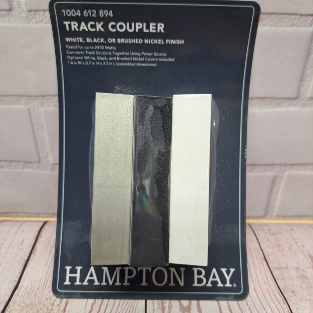 Hampton Bay Linear Track to Track Coupler Black‎ and White Brushed Nickel Covers